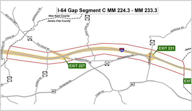 I-64 Gap Segment C Map